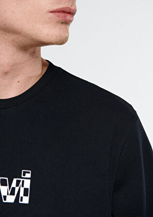 Mavi Logo Baskılı Siyah Tişört 0611323-900