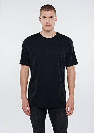 M0610100-900 Mavi Baskılı Mavi Erkek T-Shirt Siyah