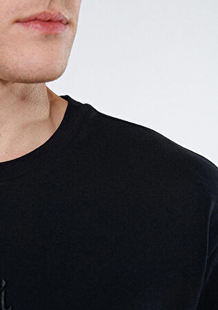 M0610100-900 Mavi Baskılı Mavi Erkek T-Shirt Siyah