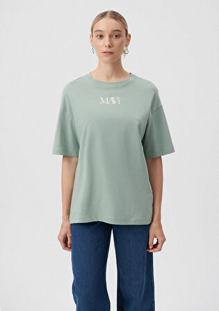Mavi Logo Baskılı Yeşil Tişört 1611593-71787