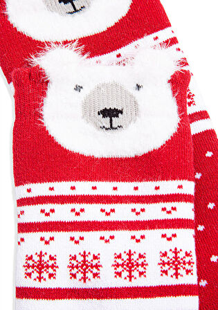 Mavi Yılbaşı Temalı Kırmızı Çorap 1912194-32421