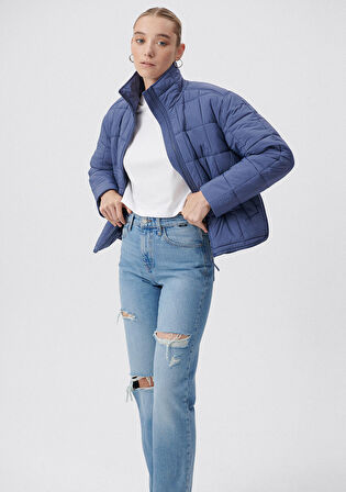 Mavi Dik Yaka Indigo Şişme Mont 1110260-70757