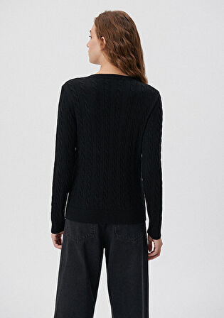 Mavi V Yaka Siyah Kazak 1710340-900