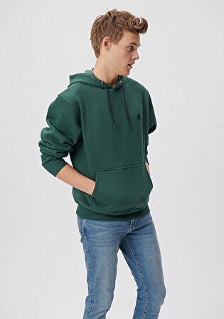 Mavi Kapüşonlu Yeşil Basic Sweatshirt 065809-71580