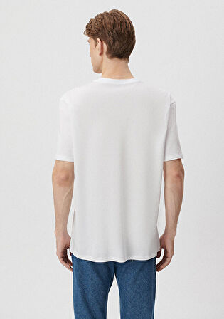 Mavi Logo Baskılı Beyaz Tişört 0611711-620