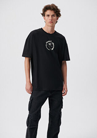 Mavi Jeans Baskılı Siyah Tişört 0611719-900