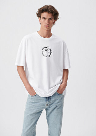Mavi Jeans Baskılı Beyaz Tişört 0611719-620