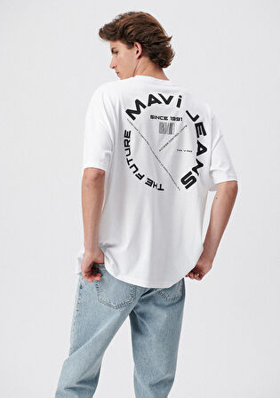 Mavi Jeans Baskılı Beyaz Tişört 0611719-620