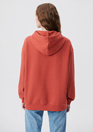 Mavi Logo Baskılı Kapüşonlu Kırmızı Sweatshirt 1600361-70459
