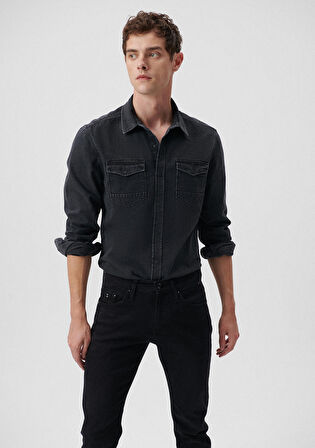 Rio Koyu Mavi Vintage Jean Gömlek 0295785223