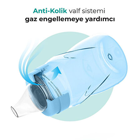 Mamajoo Kulplu Eğitici Bardak, 270 ml, Powder Blue, Anti-Kolik | Akıtmaz Tasarım