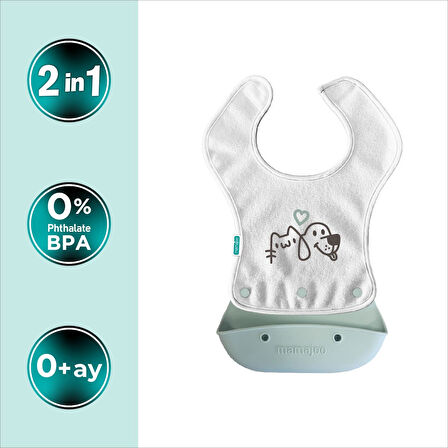 Mamajoo 2-in-1 Katlanır Mama Önlüğü / Powder Green