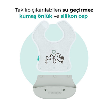 Mamajoo 2-in-1 Katlanır Mama Önlüğü / Powder Green