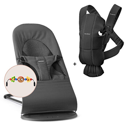 BabyBjörn Balance Soft Woven Jersey Üçlü Kumaş Oyuncaklı Yenidoğan Seti  / Dark Grey