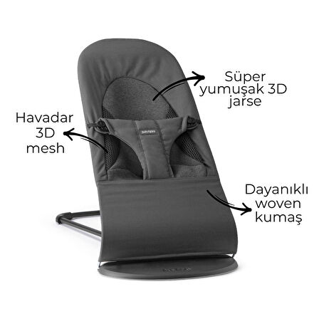 BabyBjörn Balance Soft Woven Jersey Üçlü Kumaş Oyuncaklı Yenidoğan Seti  / Dark Grey