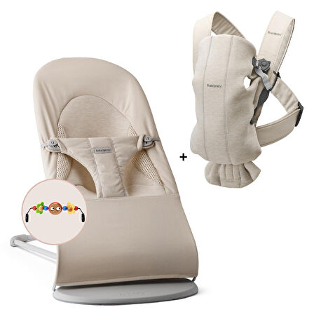 BabyBjörn Balance Soft Woven Jersey Üçlü Kumaş Oyuncaklı Yenidoğan Seti  / Light Beige