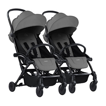 Bumprider Connect³ İkiz Bebek Arabası / Black - Grey