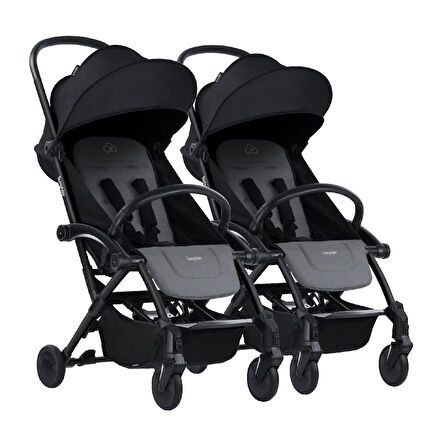 Bumprider Connect³ İkiz Bebek Arabası / Black - Grey Melange