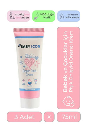 Pişik Önleyici Ve Onarıcı Krem -3 Adet 75 ml Doğal, Vegan