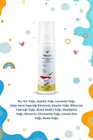 Baby Icon Vücut Koruyucu Sprey – Sivrisinek ve Kene Kovucu Doğal Koruma