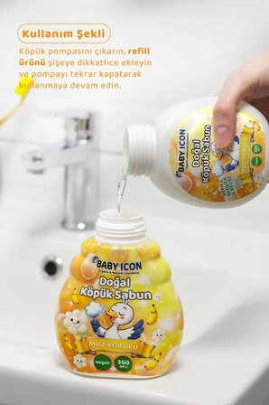 Yedek Dolum - Doğal Çocuk Köpük Sabun 350 ml Muz Kokulu