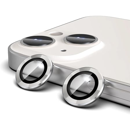 Crocus Aluminum Fit Apple iPhone 13 / 13 Mini Kamera Lens Koruyucu Gümüş