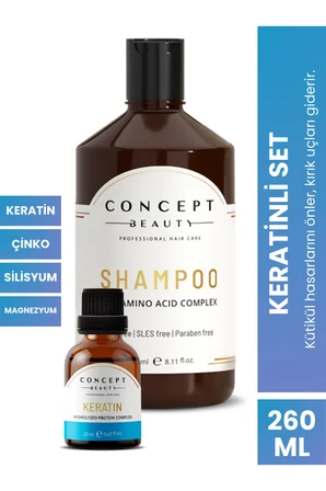 Keratinli Saç Bakım Seti (260 ml)