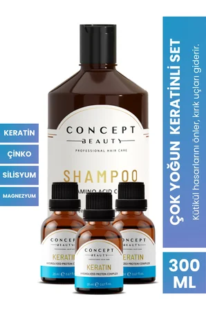 Çok Yoğun Keratinli Saç Bakım Seti (300 ml)