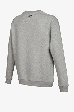 New Balance Lifestyle Erkek Gri Sweatshirt MNC3325-AG