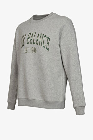 New Balance Lifestyle Erkek Gri Sweatshirt MNC3325-AG