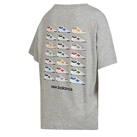 NB Unisex Gri Günlük Stil T-Shirt UNT3409-AG