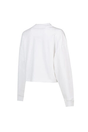 New Balance Lifestyle WNC1502-WT Beyaz Kadın Sweatshirt