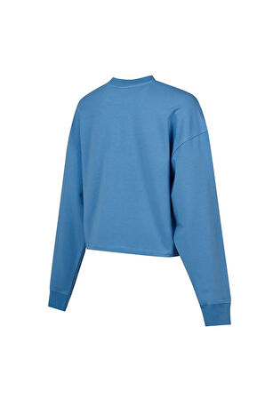 New Balance Lifestyle WNC1502-BLU Mavi Kadın Sweatshirt