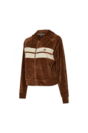 New Balance Wnj3506 Nb Lifestyle Women Full Zip Kahve-Beyaz Kadın Ceket