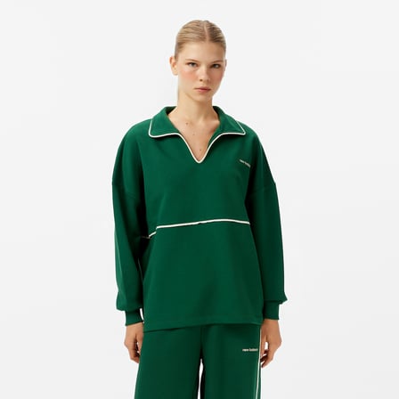 New Balance WNC3402 Kadın Yeşil Sweatshirt