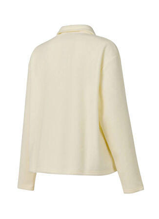 New Balance WNC3520-SST Lifestyle Women Half Zi Bej Dik Yaka Regular Fit Düz Kadın Sweatshırt