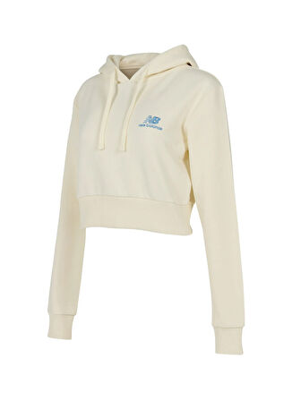 New Balance WNH3515-SST Lifestyle Women Hoodie Bej Dik Yaka Regular Fit Düz Kadın Sweatshırt