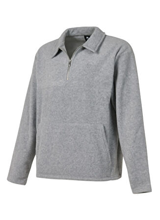 New Balance MNC3520-AG Lifestyle Men Half Zip Gri Dik Yaka Regular Fit Düz Erkek Sweatshırt