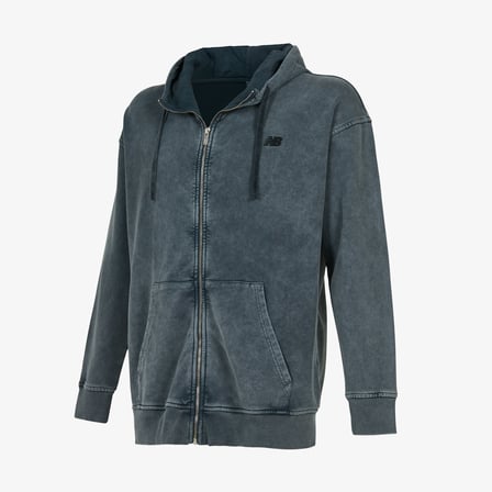 New Balance Lifestyle Full Zip Erkek Gri Sweatshirt