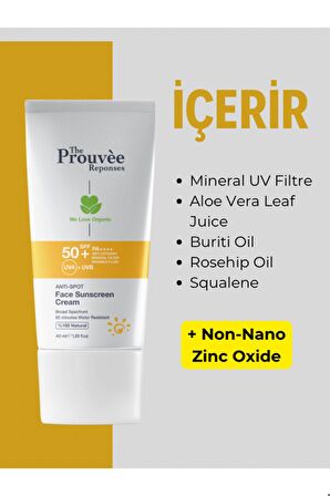 THE PROUVEE REPONSES 50 SPF LEKE KARŞITI YÜZ GÜNEŞ KREMİ 40ML