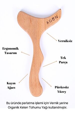 Agon Selülit Giderici Saplı Ahşap Masaj Aleti