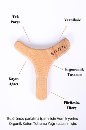 Agon Selülit Giderici Y Form Ahşap Masaj Aleti