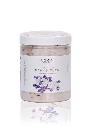 Agon Lavanta Yağlı Doğal Banyo Tuzu 300 gr - İngiliz,Himalaya,Deniz ve Kaya Tuzu