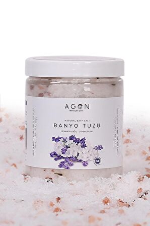 Agon Lavanta Yağlı Doğal Banyo Tuzu 300 gr - İngiliz,Himalaya,Deniz ve Kaya Tuzu