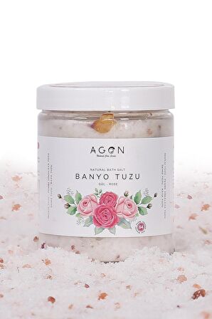 Agon Gül Yağlı Doğal Banyo Tuzu 300 gr - İngiliz,Himalaya,Deniz ve Kaya Tuzu