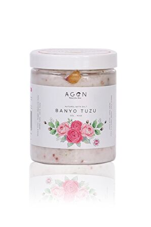 Agon Gül Yağlı Doğal Banyo Tuzu 300 gr - İngiliz,Himalaya,Deniz ve Kaya Tuzu