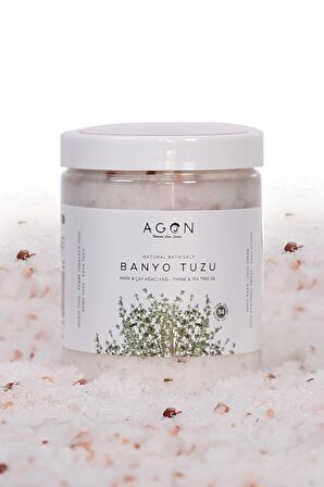 Agon Kekik ve Çay Ağacı Yağlı Doğal Banyo Tuzu 300 gr - İngiliz,Himalaya,Deniz ve Kaya Tuzu