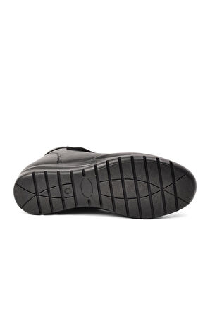 7118 Siyah Kadın Hakiki Deri Bot