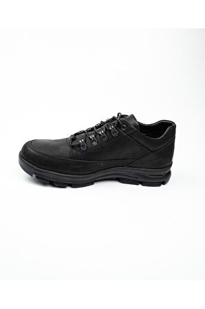 4338 Siyah Deri Erkek Günlük Ayakkabı