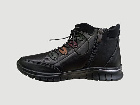 VOYAGER Z433 KADIN DERİ COMFORT FERMUARLI BOT SİYAH